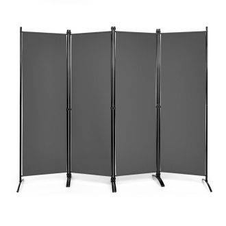 Paraván 4dílný 173 cm, šedý