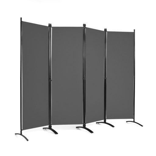 Paraván 4dílný 173 cm, šedý