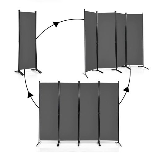 Paraván 4dílný 173 cm, šedý