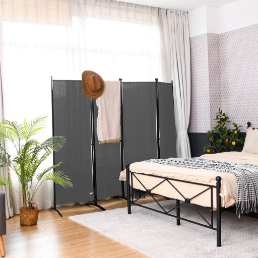 Paraván 4dílný 173 cm, šedý