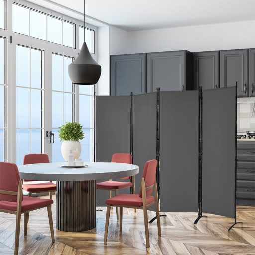 Paraván 4dílný 173 cm, šedý