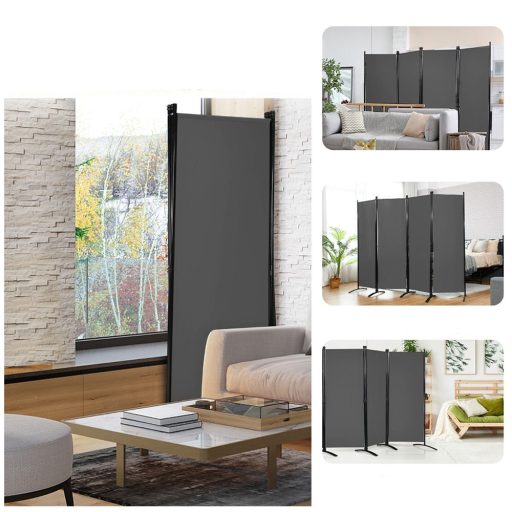 Paraván 4dílný 173 cm, šedý