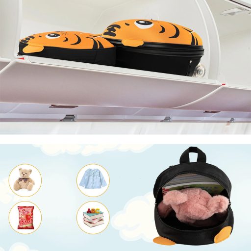 Dětský kufr na kolečkách a batoh, oranžový