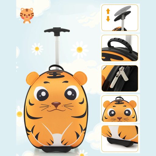 Dětský kufr na kolečkách a batoh, oranžový