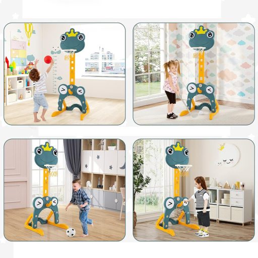 Basketbalový koš 4 v 1 s nastavitelnou výškou a kroužky, oranžový