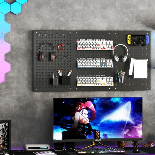 Kovový organizér na nářadí s 9 přihrádkami a háčky