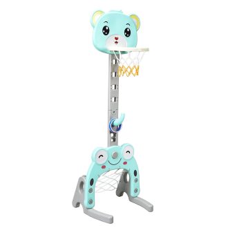   Basketbalový koš 3 v 1 s nastavitelnou výškou a kroužky, modrý