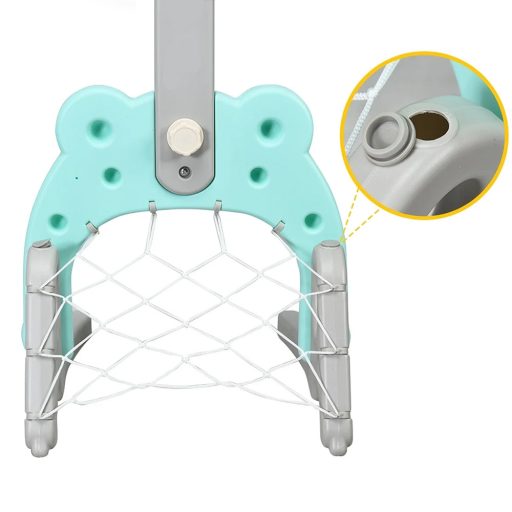 Basketbalový koš 3 v 1 s nastavitelnou výškou a kroužky, modrý