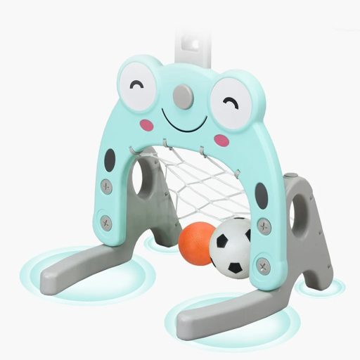 Basketbalový koš 3 v 1 s nastavitelnou výškou a kroužky, modrý