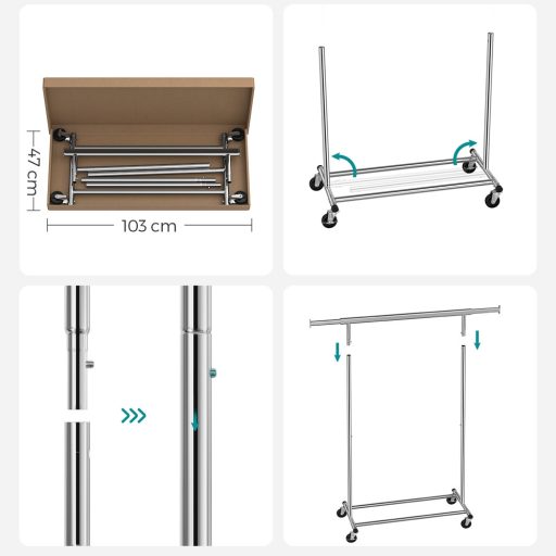 Pojízdný stojan na oblečení