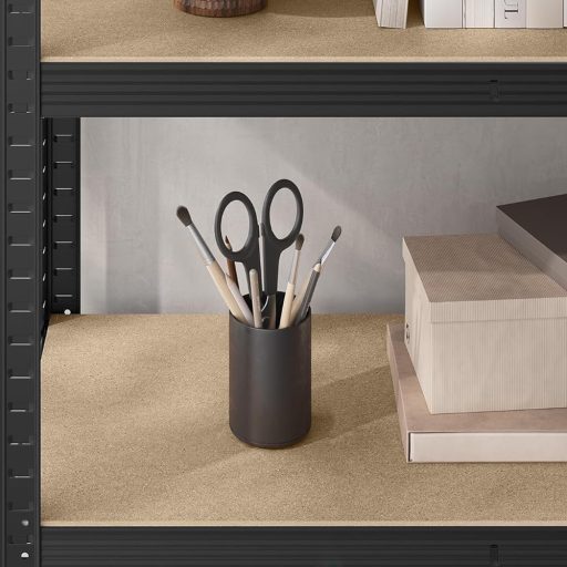 Ocelový regál, černý, sada 2 ks