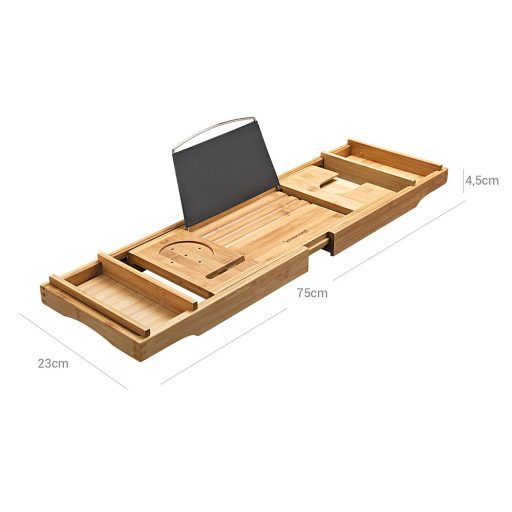 Nastavitelná bambusová police na vanu