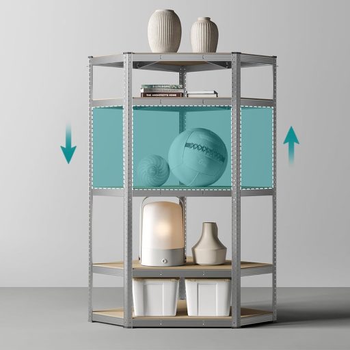 Rohová úložná police, 70x70x180 cm