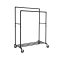 Dvojitý pojízdný věšák na oblečení, černý
