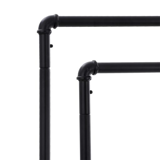 Dvojitý pojízdný věšák na oblečení, černý