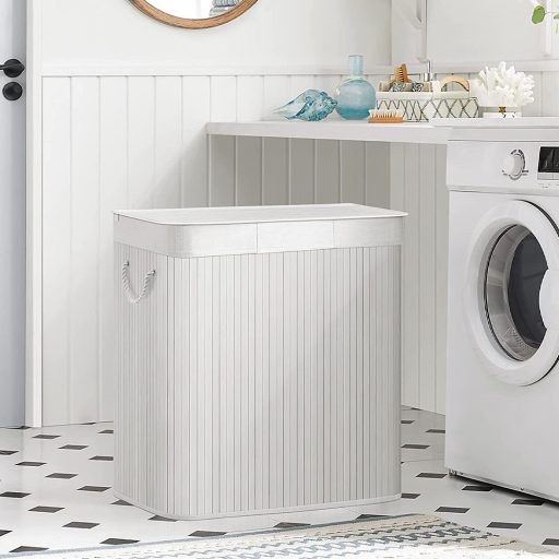 Plastový koš na prádlo, bílý