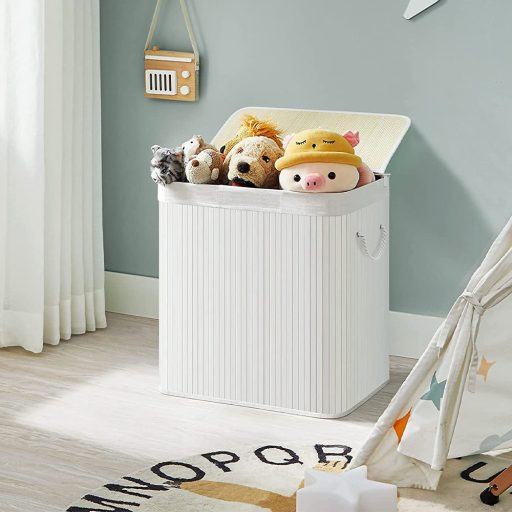 Plastový koš na prádlo, bílý