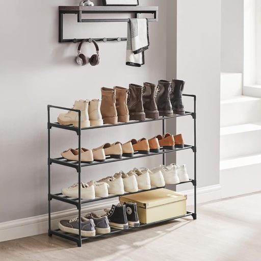 Kovový botník se 4 policemi 92x30x72cm