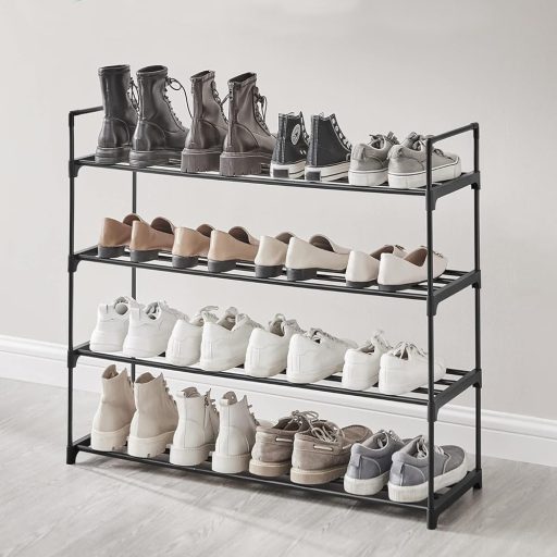 Kovový botník se 4 policemi 92x30x72cm