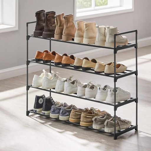 Kovový botník se 4 policemi 92x30x72cm