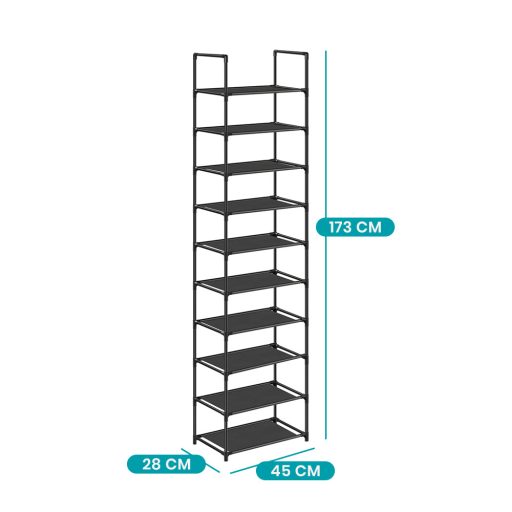10patrový botník 45x28x173cm