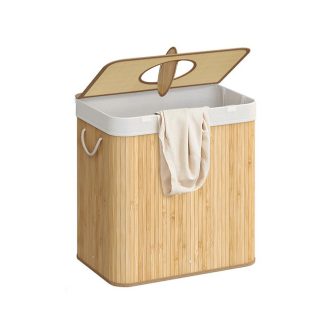 Bambusový koš na prádlo s odnímatelnou síťkou