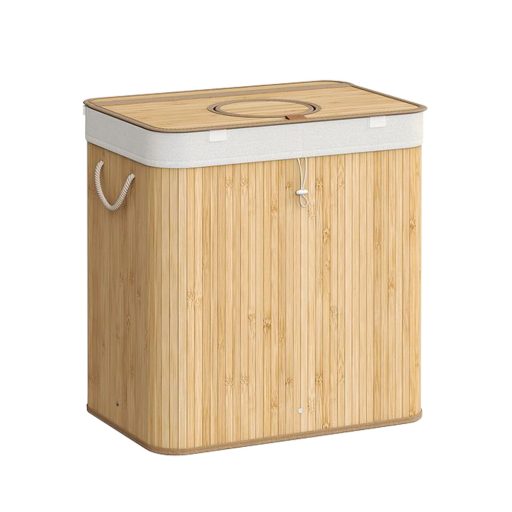 Bambusový koš na prádlo s odnímatelnou síťkou