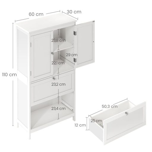 Skříňka se 2 dveřmi a 2 zásuvkami 60x30x110 cm