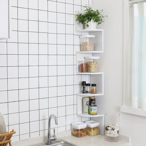 Rohová knihovna bílá 20x20x126 cm