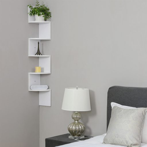 Rohová knihovna bílá 20x20x126 cm