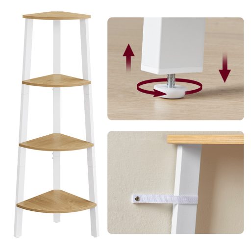 Rohová police, bílá 33.4x33.4x124.5 cm