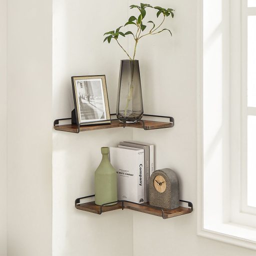 Rohová police ve tvaru L, sada 2 ks