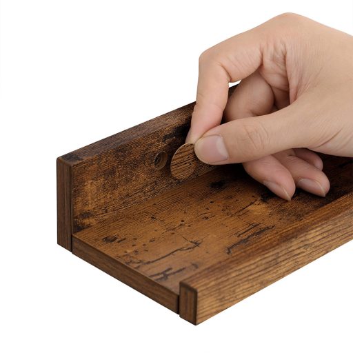 Sada 3 dřevěných nástěnných polic