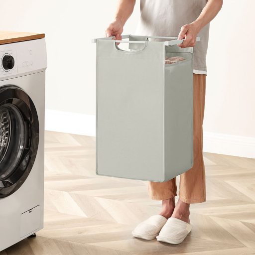 Tříkomorový koš na prádlo, slonová kost